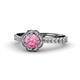1 - Florus Pink Tourmaline and Diamond Halo Engagement Ring  