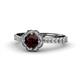 1 - Florus Red Garnet and Diamond Halo Engagement Ring  