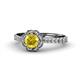 1 - Florus Yellow Sapphire and Diamond Halo Engagement Ring  