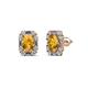 1 - Abia Citrine and Diamond Halo Stud Earrings 