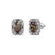 1 - Abia Smoky Quartz and Diamond Halo Stud Earrings 