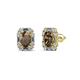 1 - Abia Smoky Quartz and Diamond Halo Stud Earrings 