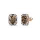 1 - Abia Smoky Quartz and Diamond Halo Stud Earrings 
