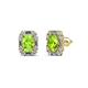 1 - Abia Peridot and Diamond Halo Stud Earrings 
