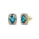 1 - Abia London Blue Topaz and Diamond Halo Stud Earrings 