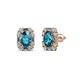1 - Abia London Blue Topaz and Diamond Halo Stud Earrings 