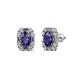 1 - Abia Iolite and Diamond Halo Stud Earrings 