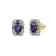 1 - Abia Iolite and Diamond Halo Stud Earrings 