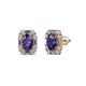 1 - Abia Iolite and Diamond Halo Stud Earrings 