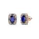 1 - Abia Blue Sapphire and Diamond Halo Stud Earrings 