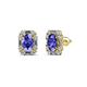 1 - Abia Tanzanite and Diamond Halo Stud Earrings 