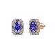1 - Abia Tanzanite and Diamond Halo Stud Earrings 