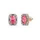 1 - Abia Pink Tourmaline and Diamond Halo Stud Earrings 