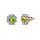 1 - Fleur Peridot and Diamond Floral Halo Stud Earrings 