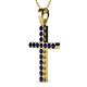 2 - Aja Blue Sapphire Cross Pendant 