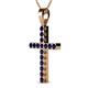 2 - Aja Blue Sapphire Cross Pendant 