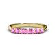 1 - Reina 3.00 mm Pink Sapphire 7 Stone Wedding Band 