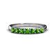 1 - Reina 3.00 mm Green Garnet 7 Stone Wedding Band 