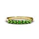 1 - Reina 3.00 mm Green Garnet 7 Stone Wedding Band 