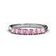 1 - Reina 3.00 mm Pink Tourmaline 7 Stone Wedding Band 