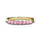 1 - Reina 3.00 mm Pink Tourmaline 7 Stone Wedding Band 