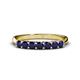 1 - Reina 3.00 mm Blue Sapphire 7 Stone Wedding Band 