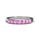 1 - Reina 3.00 mm Pink Sapphire 7 Stone Wedding Band 