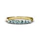 1 - Reina 3.00 mm Aquamarine 7 Stone Wedding Band 