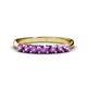 1 - Reina 3.00 mm Amethyst 7 Stone Wedding Band 