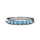 1 - Reina 3.00 mm Blue Topaz 7 Stone Wedding Band 
