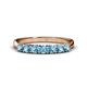 1 - Reina 3.00 mm Blue Topaz 7 Stone Wedding Band 