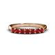 1 - Reina 3.00 mm Red Garnet 7 Stone Wedding Band 