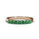1 - Reina 3.00 mm Emerald 7 Stone Wedding Band 