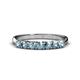 1 - Reina 3.00 mm Aquamarine 7 Stone Wedding Band 
