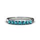 1 - Reina 3.00 mm Blue Diamond 7 Stone Wedding Band 