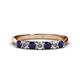 1 - Reina 3.00 mm Blue Sapphire and Diamond 7 Stone Wedding Band 