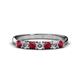 1 - Reina 3.00 mm Ruby and Diamond 7 Stone Wedding Band 