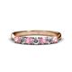 1 - Reina 3.00 mm Pink Tourmaline and Diamond 7 Stone Wedding Band 