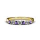 1 - Reina 3.00 mm Iolite and Diamond 7 Stone Wedding Band 