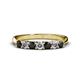1 - Reina 3.00 mm Black and White Diamond 7 Stone Wedding Band 