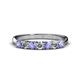 1 - Reina 3.00 mm Tanzanite and Diamond 7 Stone Wedding Band 