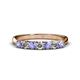 1 - Reina 3.00 mm Tanzanite and Diamond 7 Stone Wedding Band 