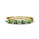 1 - Reina 3.00 mm Green Garnet and Diamond 7 Stone Wedding Band 