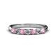 1 - Reina 3.00 mm Pink Tourmaline and Diamond 7 Stone Wedding Band 