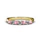 1 - Reina 3.00 mm Pink Tourmaline and Diamond 7 Stone Wedding Band 
