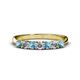 1 - Reina 3.00 mm Blue Topaz and Diamond 7 Stone Wedding Band 