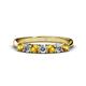 1 - Reina 3.00 mm Citrine and Diamond 7 Stone Wedding Band 