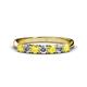 1 - Reina 3.00 mm Yellow Sapphire and Diamond 7 Stone Wedding Band 