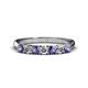 1 - Reina 3.00 mm Iolite and Diamond 7 Stone Wedding Band 