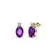 1 - Ailey Amethyst and Diamond Two Stone Stud Earrings 